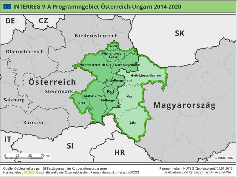 Programmgebiet Österreich Ungarn 2014-2020
