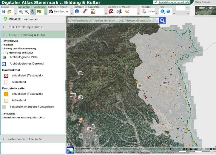 Link zu: Baudenkmale und Archäologie im Digitalen Atlas Steiermark