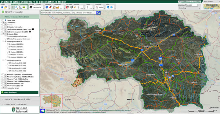 Digitaler Atlas - Basiskarten und Bilder