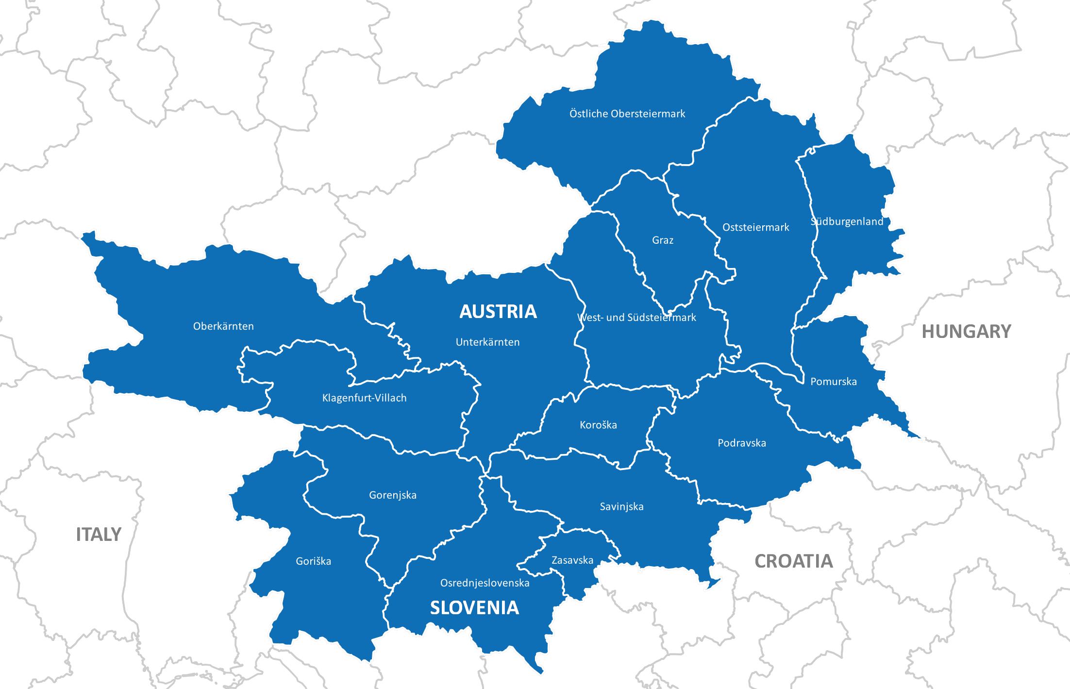 Programmgebiet Interreg SI-AT 2021-2027